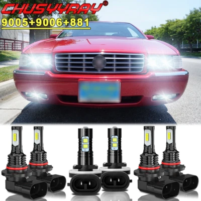 For Cadillac Eldorado 1992-2002 6X LED Headlight High/Low Beam Fog Light Bulb - Image 1 of 4