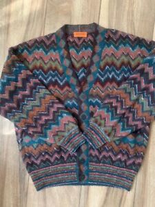 Missoni Multicolor V-Neck Wool Knitted  Cardigan Men's 48