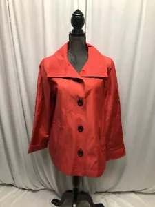 Portrait Jacket Womens Size Large Coral Button Up Lined Coat - Picture 1 of 8