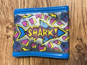 1990s Retro Shark Wallet Bi-Fold Neon Blue Wendy's Kids Meal Memorabilia EUC 90s - Bild 1 von 5