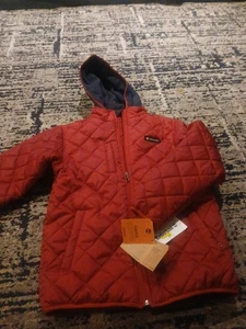 🔥 New Timberland Quilted Lined Puffer Jacket Size Medium Red Waterproof NWT 👀 - Picture 1 of 18