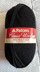 Patons 100 % klassische Wolle Kammgarn schwarz 210 Yards #25-yn - Bild 1 von 3