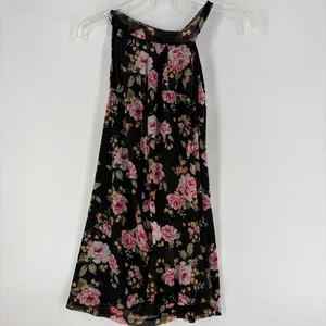 Absolutely Famous XL Kleid Blumen ärmellos schwarz rosa Rosenmuster - Bild 1 von 8