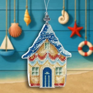 DIY Cross stitch kit "Christmas tree toy - House by the Sea", Embroidery on a - Picture 1 of 8