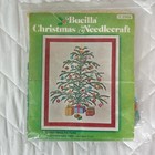 Vtg Bucilla Crewel Christmas Needlecraft Old Fashioned Tree KIT Sealed #2359