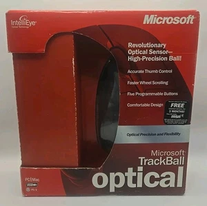 BRAND NEW Vintage Microsoft Trackball Optical Mouse Rare New Sealed D67-00001 - Picture 1 of 4
