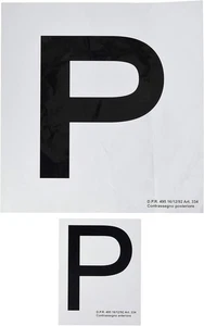 Contrassegno Neopatenti Adesivo “P” Principiante, Set di 2 Pezzi - Foto 1 di 3