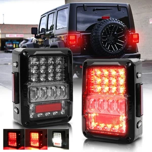 2x For Jeep Wrangler JK JKU 07-18 LED CLEAR Tail Lights Rear Reverse Brake Lamps - Bild 1 von 14