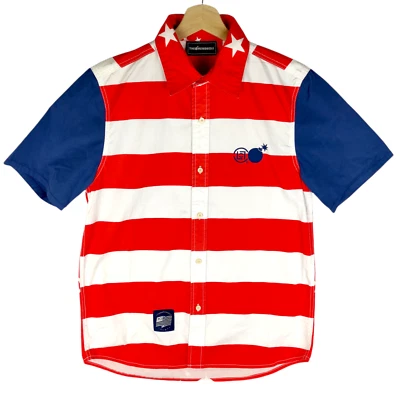 The Hundreds x CLOT Sz M America/China Flag Button Up S/S Shirt Embroidered 2013 - Image 1 of 4