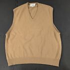 Vintage 70s 80s Thane Sweater Vest Mens XL Brown Lambswool Pullover Made USA