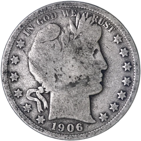1906 O Barber Half Dollar 90% Silver Good GD See Pics N165 Cover