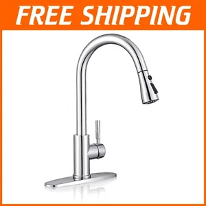 Effortless Kitchen Faucet Upgrade: Polished Chrome Pull Down Sprayer Included - Picture 1 of 9