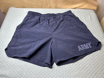 US Army Running Shorts Medium PT Training Jogging Gym Nylon Black Brief Lined - Image 1 of 4