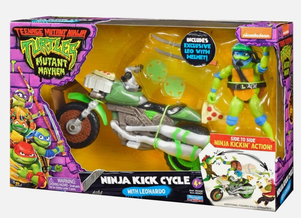 Teenage Mutant Ninja Turtles Movie Ninja Kick Cycle with Leonardo - Image 1 of 4