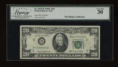 DBR 1969-C $20 FRN New York Fr. 2070-B Legacy 30 Serial B41458050D - Image 1 of 2