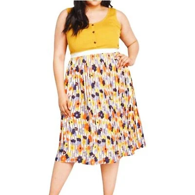 NWOT ModCloth Retro Pleated Floral Midi Skirt🌺 Size 1X - Image 1 of 4