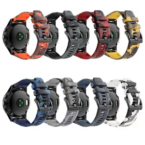 For Garmin Fenix Series 26mm Camouflage Printed Silicone Watch Strap - Picture 1 of 25