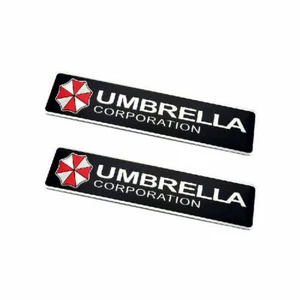 2pcs UMBRELLA Corporation Emblem Auto Aufkleber METALL Resident Evil Rechteck - Bild 1 von 6