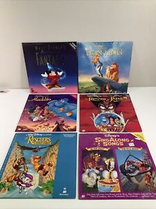 Disney Laser Disc lot (6) Lion King, Aladdin, Fantasia ,The Rescue Down Under