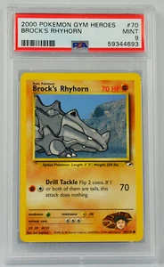 Pokemon Gym Heroes Brock's Rhyhorn Common #70 PSA 9 Mint - Picture 1 of 2