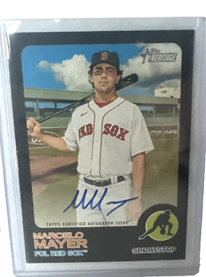 2022 Topps Heritage Minor League Edition - Real One Autographs Marcelo Mayer  - Image 1 of 2