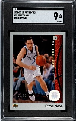 2002-03 UD Authentics rainbow Steve Nash 1/50 sgc 9 - Image 1 of 2