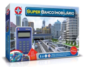 Super Banco Imobiliario w/ Card Machine Monopoly Board Game Kids Play ESTRELA - Picture 1 of 4