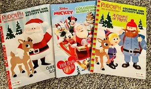 Kinder Weihnachten Malbuch Aktivitätsbuch Set 3 Stück Rudolph Disney Mickey - Bild 1 von 1