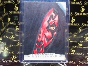 2021 TOPPS STAR WARS MASTERWORK DARTH MAUL 1 OF 1 SKETCH AUTOGRAPH ON CARD 1/1🔥 - Picture 1 of 2