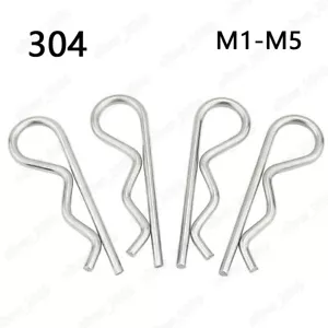 304 Stainless Steel Hairpins Cotter Pins R-clips M1 M1.2 M1.5 M2 M3 M3.5 M4 M5 - Picture 1 of 5