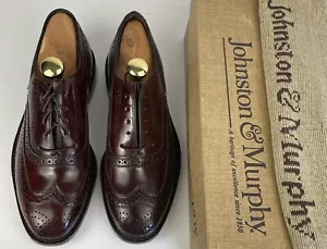 Johnston Murphy Bellwood II Wingtip Burgundy Shell Cordovan Mens Size 8 D - Picture 1 of 16
