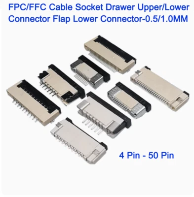 10pcs FPC/FFC 0.5/1.0mm Cable Socket Drawer Upper / Lower / Flap Lower Connector - Image 1 of 4
