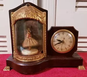 Vintage Dancing Ballerina United Electric Clock Corp Model 870 Animated & Music - Picture 1 of 10