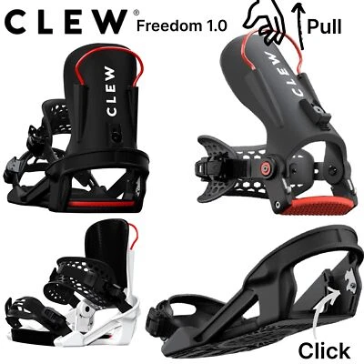 CLEW Freedom 1.0 Hybrid Step In System Snowboard Bindung 2in1 Fast Click S M L