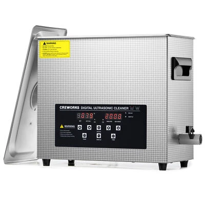 CREWORKS 6L Ultrasonic Cleaner with Degas Gentle Modes 300W Heater 30min Timer - Image 1 of 4