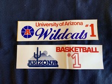 Arizona Wildcats basketball 1988 #1 bumper stickers (2) Steve Kerr, Sean Elliott