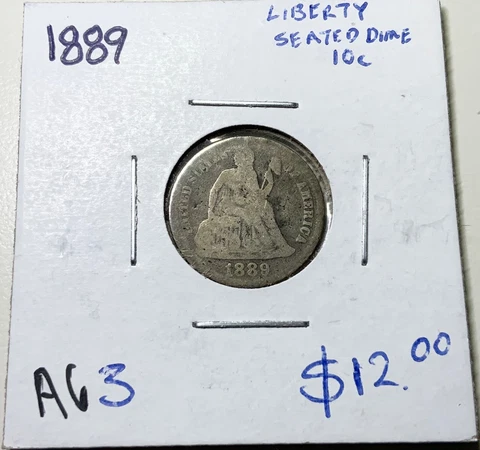 1889 United States Seated Liberty 10c Cover