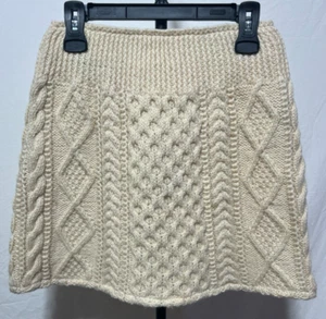 California Select Mediana Mini Falda Tejida Gruesa Hilo Sólido Lana Tejido por Cable - Imagen 1 de 5