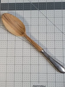 Vintage Web Sterling Silver Handle Wooden Spoon 10.25” 925 - Picture 1 of 5