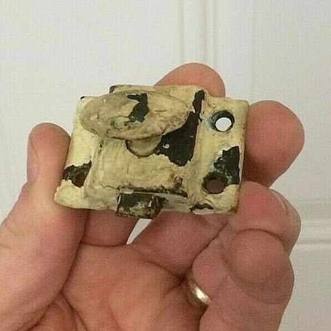 2 Antique Metal Latches Handle Primitive Decor Rare Salvage Furniture Cupboard Cover