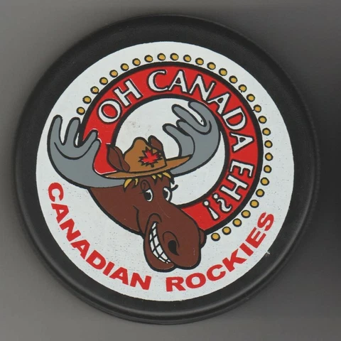 Oh Canada Eh?! Moose Canadian Rockies Hockey Puck Patriotic Cowboy Happy Moosie Cover