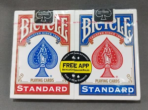 Bicycle Standard Face Playing Cards, 2 pieces, Red and Blue - Picture 1 of 4