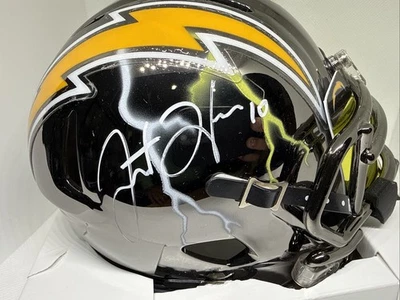 Justin Herbert Signed Auto LA Chargers Riddell Chrome Custom One Of Kind Beckett - Image 1 of 4