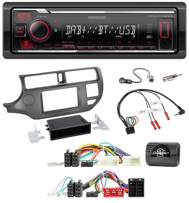 Kenwood Lenkrad Bluetooth USB DAB Autoradio für Kia Rio UB 2011-2015 anthrazit - Bild 1 von 4