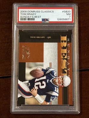 2008 Donruss Classics Tom Brady Sunday’s Best #/1000 PSA 7 #SB20 Patriots - Image 1 of 2