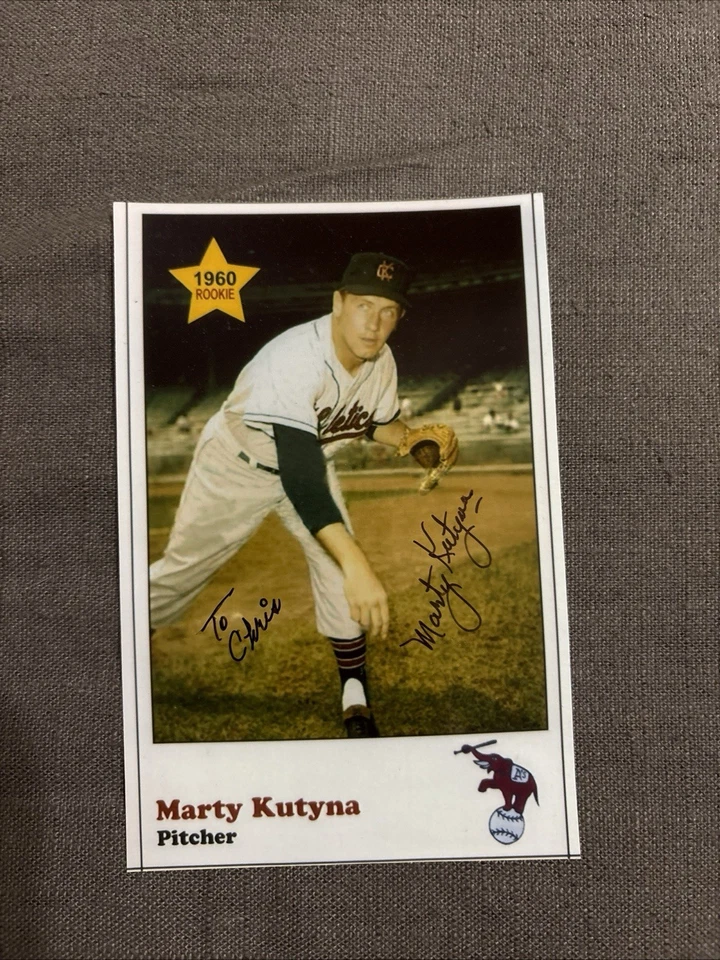 Signed 4x6 color photo - Marty Kutyna 1960 Kansas City Athletics rookie - Image 1 of 1