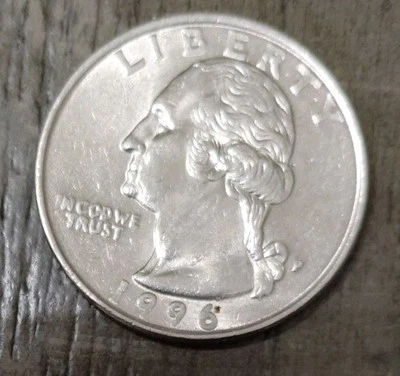 1996 P Washington Quarter Weak Struck Doubled Die & Mint Mark Error - Image 1 of 4