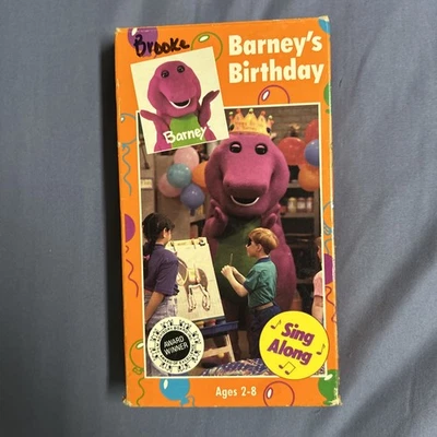 Barney & Friends Barney’s Birthday VHS 1992 Video Tape PBS Sing Along Songs RARE Foto 1 de 4