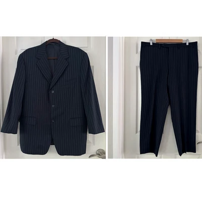 Canali Navy Pinstripe Wool 2 Piece Suit Set Men’s US 42 / Pant 36 *Altered* - Image 1 of 4