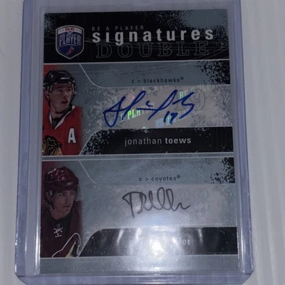 2007-08 Be A Player Signature Doubles Jonathan Toews Peter Mueller Auto Card - Image 1 of 2